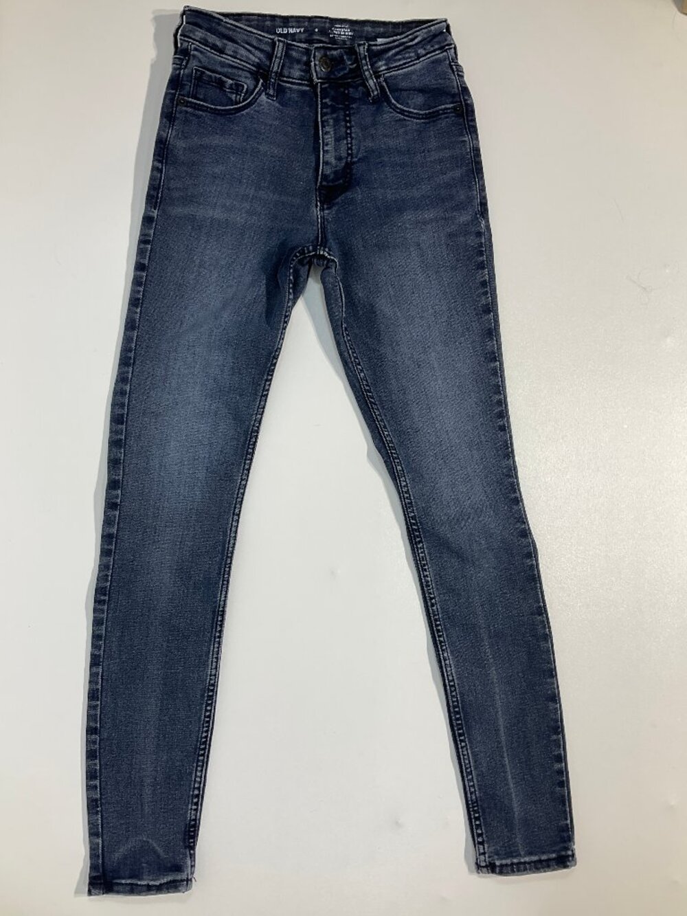 Old Navy Sz 0 Rockstar Highrise Super Skinny Jeans Womens Denim Bermuda Blue